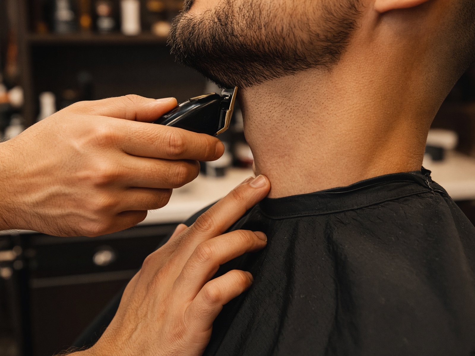 Beard lineup along the jaw